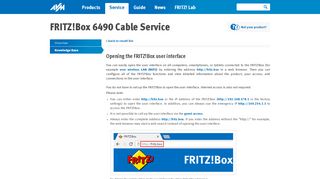 
                            4. Opening the FRITZ!Box user interface | FRITZ!Box 6490 ... - AVM