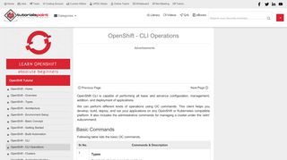 
                            6. OpenShift - CLI Operations - Tutorialspoint