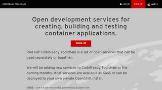 
                            2. OpenShift.io - CodeReady Toolchain