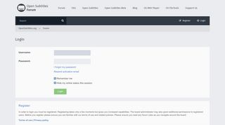 
                            1. OpenSubtitles forum - User Control Panel - Login