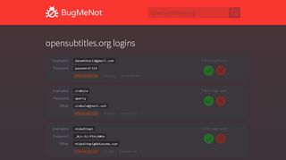 
                            9. opensubtitles.org passwords - BugMeNot