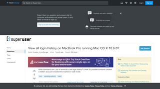 
                            10. operating systems - View all login history on MacBook Pro running ...