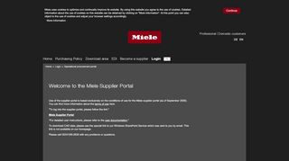 
                            4. Operational procurement portal - Miele