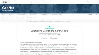 
                            7. Operations Dashboard in Portal 10.5 | GeoNet, The Esri Community ...