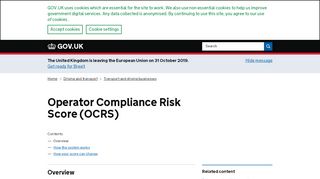 
                            1. Operator Compliance Risk Score (OCRS) - GOV.UK