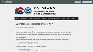 
                            5. Operator in responsible charge (ORC) | Department of Public Health ...