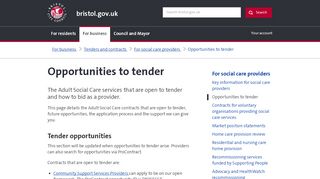 
                            3. Opportunities to tender - bristol.gov.uk