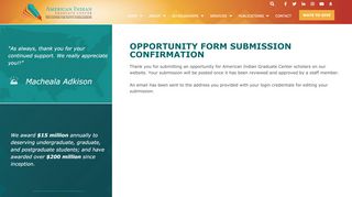 
                            5. Opportunity Submited - American Indian Graduate Center