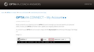 
                            3. OPTAVIA CONNECT – My Account | OPTAVIA COACH ANSWERS