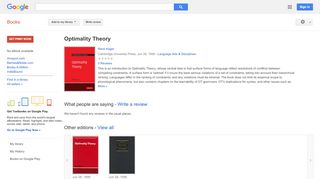 
                            8. Optimality Theory