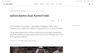 
                            7. optionsXpress buys XpressTrade - Reuters