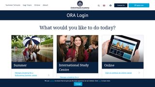 
                            1. ORA Login - Oxford Summer School from Oxford Royale Academy