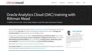 
                            3. Oracle Analytics Cloud (OAC) training with Rittman Mead