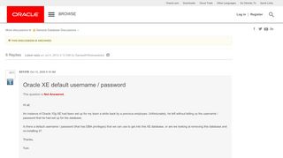 
                            9. Oracle XE default username / password | Oracle …