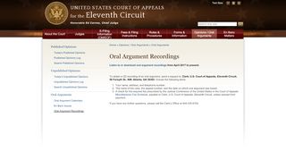 
                            9. Oral Argument Recordings | Eleventh Circuit | United States Court of ...
