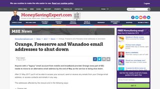 
                            5. Orange, Freeserve and Wanadoo email addresses to shut down