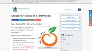 
                            11. OrangeHRM Demo Site » Try OrangeHRM without installing it