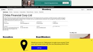 
                            5. Orbis Financial Corp Ltd - Company Profile and News - Bloomberg ...