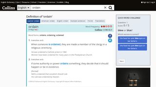 
                            9. Ordain definition and meaning | Collins English Dictionary