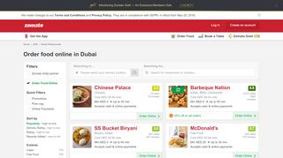 
                            3. Order food online in Dubai, food delivery in Dubai - Zomato