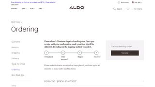 
                            4. Ordering - Aldo