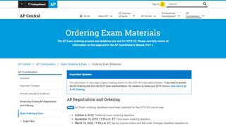 
                            9. Ordering Exam Materials | AP Central – The College Board