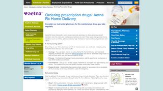 
                            5. Ordering prescription drugs: Aetna Rx Home Delivery