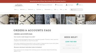 
                            2. Orders & Accounts - Adairs