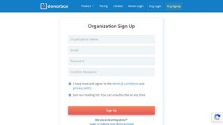 
                            3. Org Signup - Donorbox