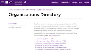 
                            8. Organizations Directory | NYU Tandon School of Engineering