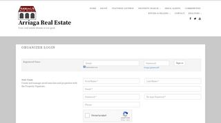 
                            4. Organizer Login – Arriaga Real Estate