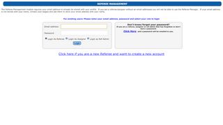
                            4. OrgManager Referee Login Area