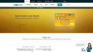 
                            5. Oriental Bank of Commerce SBI Credit Card - Apply Now ...