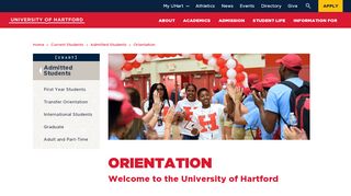 
                            4. Orientation - University of Hartford