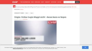 
                            5. Origin: Online-Login klappt nicht - daran kann es liegen ...