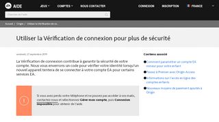 
                            7. Origin - Utiliser la Vérification de connexion pour plus ...