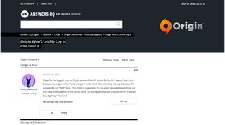 
                            6. Origin Won't Let Me Log In - answers.ea.com