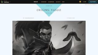 
                            4. Origins: Yasuo – League of Legends