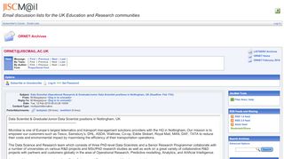 
                            9. ORNET Archives - JISCMail