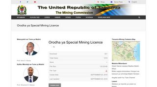 
                            3. Orodha ya Special Mining Licence – The Mining Commission
