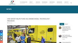 
                            9. OSD Grant Helps Fund ASU-Beebe Diesel Technology Program