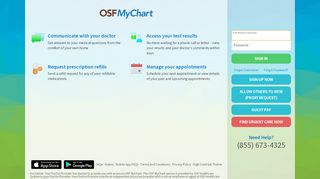 
                            2. OSF MyChart - Login Page