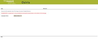 
                            4. OSIRIS Application - Welcome