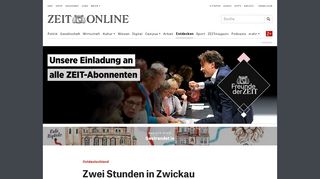 
                            6. Ostdeutschland: Zwei Stunden in Zwickau | ZEIT ONLINE
