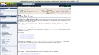 
                            8. Other data types - C++ Tutorials - cplusplus.com