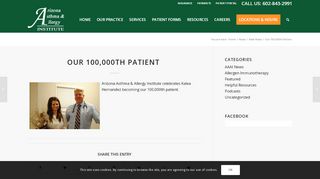 
                            4. Our 100,000th Patient – Arizona Asthma and Allergy Institute