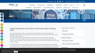 
                            3. Our group on Multi-access Edge Computing (MEC) - ETSI