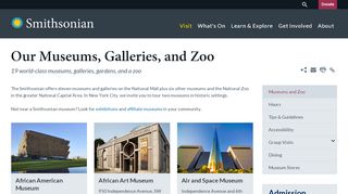 
                            7. Our Museums, Galleries, and Zoo| Smithsonian Institution