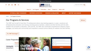 
                            1. Our Programs & Services - Institute for Veterans and Military Families