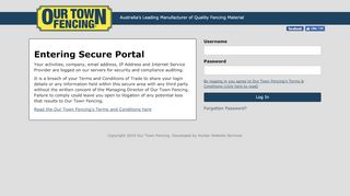 
                            9. Our Town Fencing - Trade Customer Portal